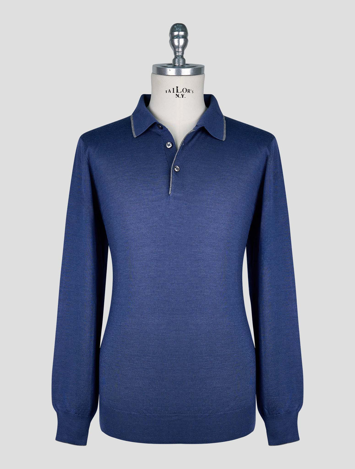 Cesare Attolini Blue Cashmere Silk Sweater Polo 1