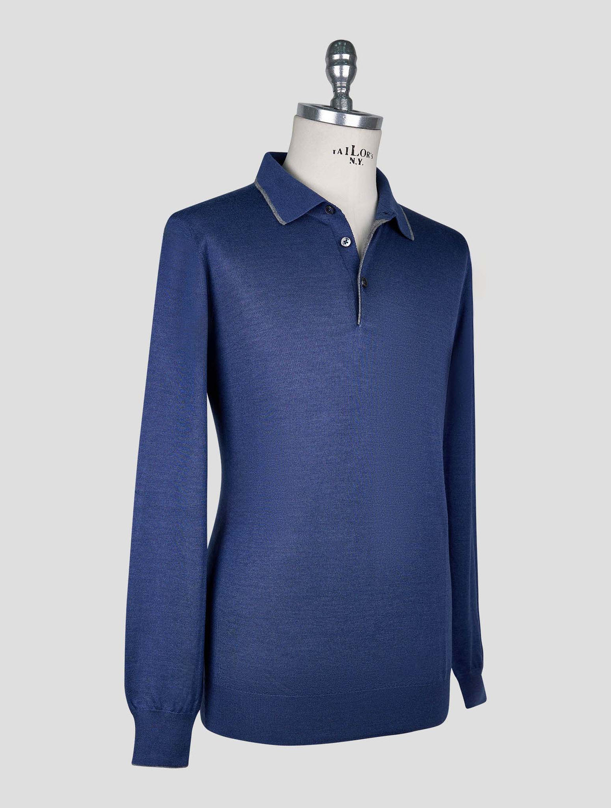 Cesare Attolini Blue Cashmere Silk Sweater Polo 2