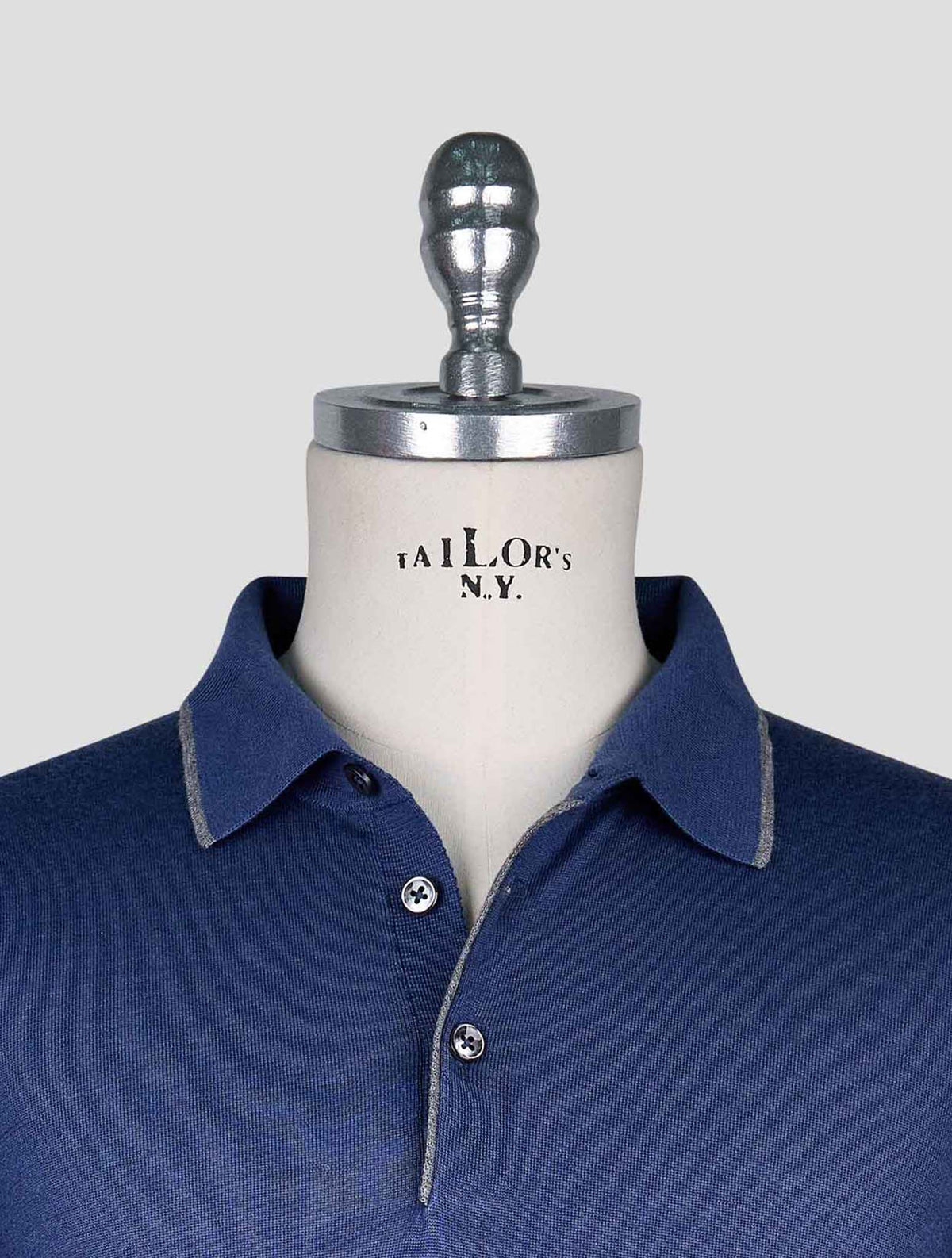 Cesare Attolini Blue Cashmere Silk Sweater Polo 4