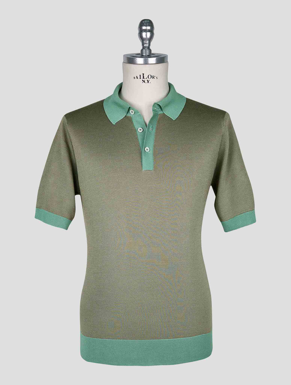 Cesare Attolini Green Brown Silk Polo 1