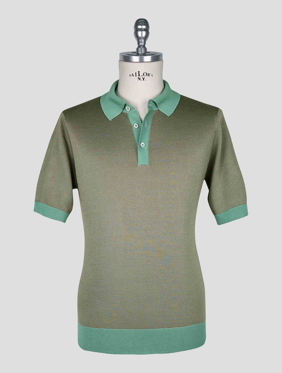 Cesare Attolini Green Brown Silk Polo 1