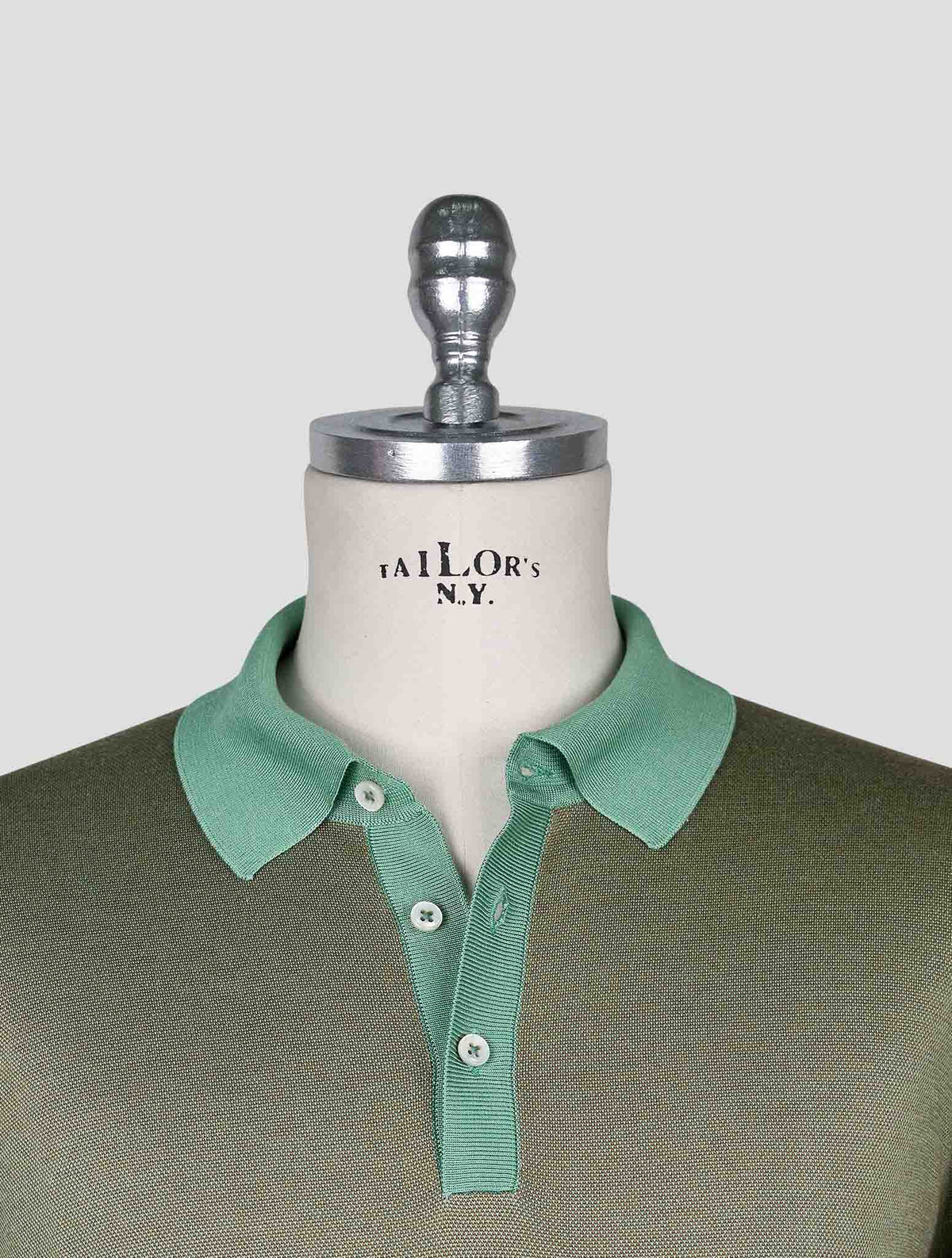 Cesare Attolini Green Brown Silk Polo 4