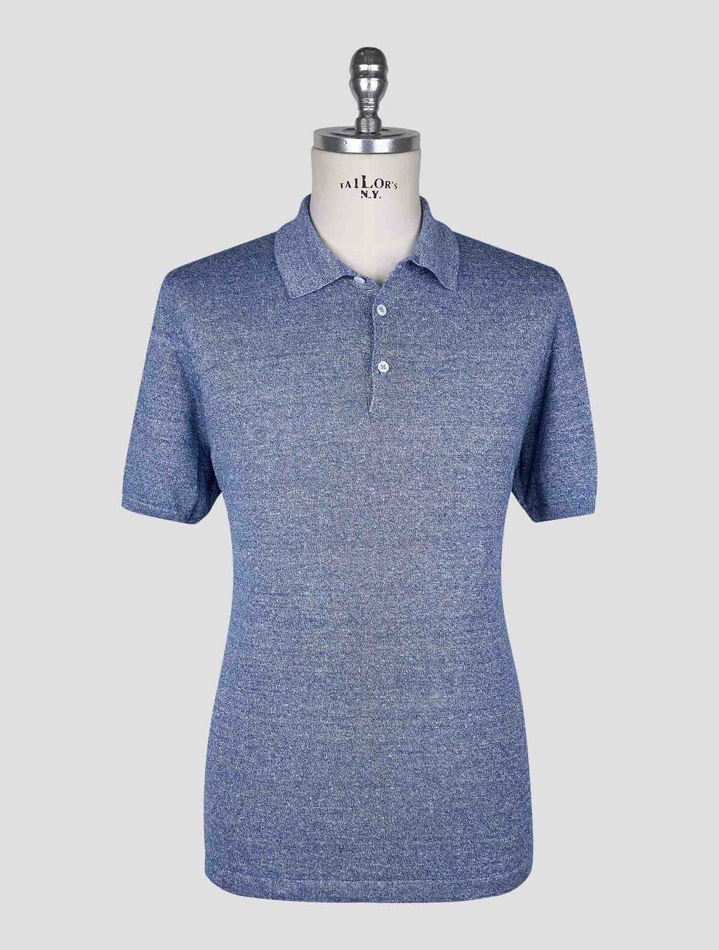 Cesare Attolini Light Blue White Linen Cotton Polo 1