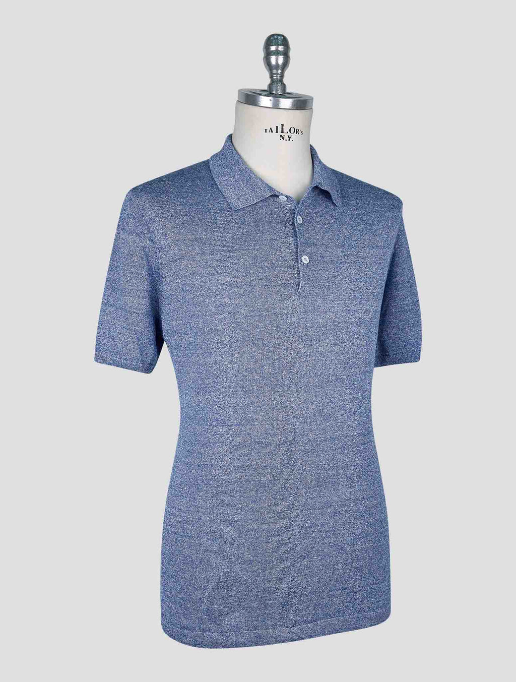Cesare Attolini Light Blue White Linen Cotton Polo 2