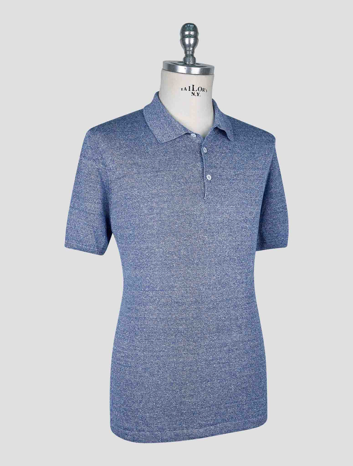 Cesare Attolini Light Blue White Linen Cotton Polo 2