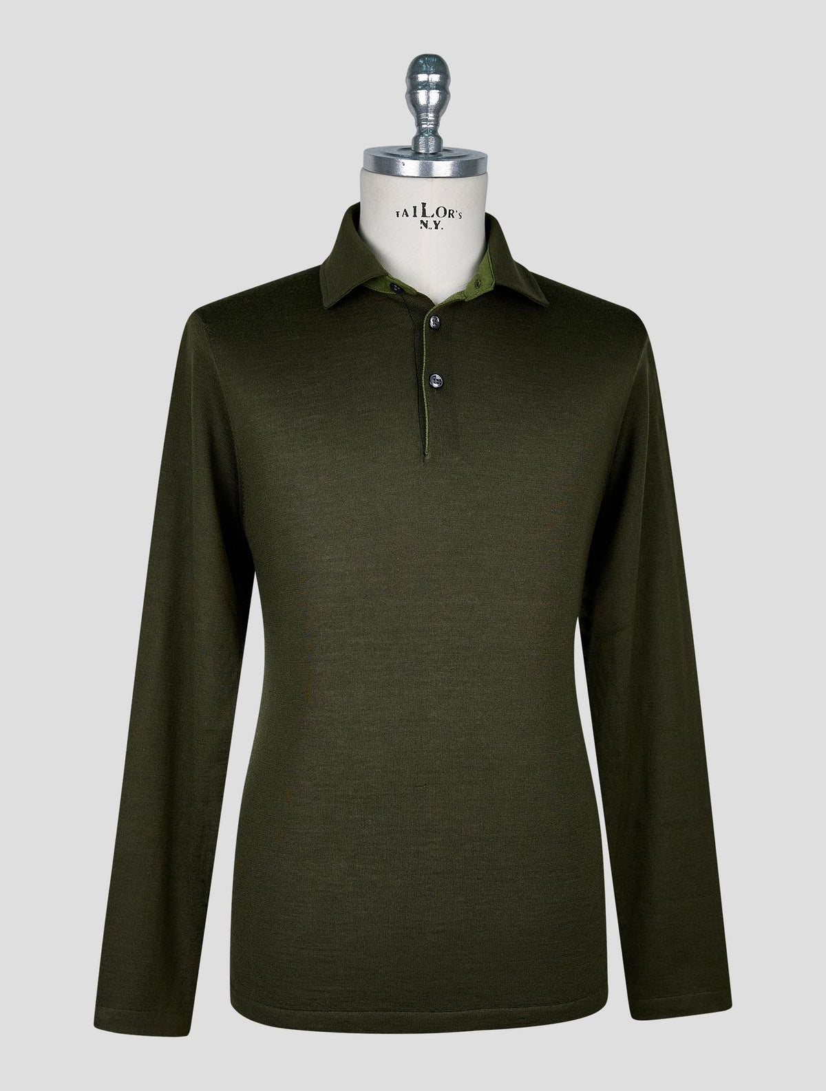 Cesare Attolini Green Cashmere Silk Sweater Polo 1