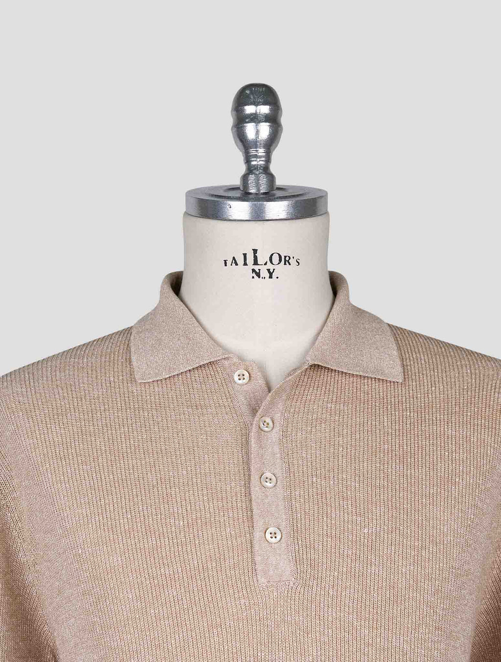 Cesare Attolini Beige Linen Cotton Polo 4