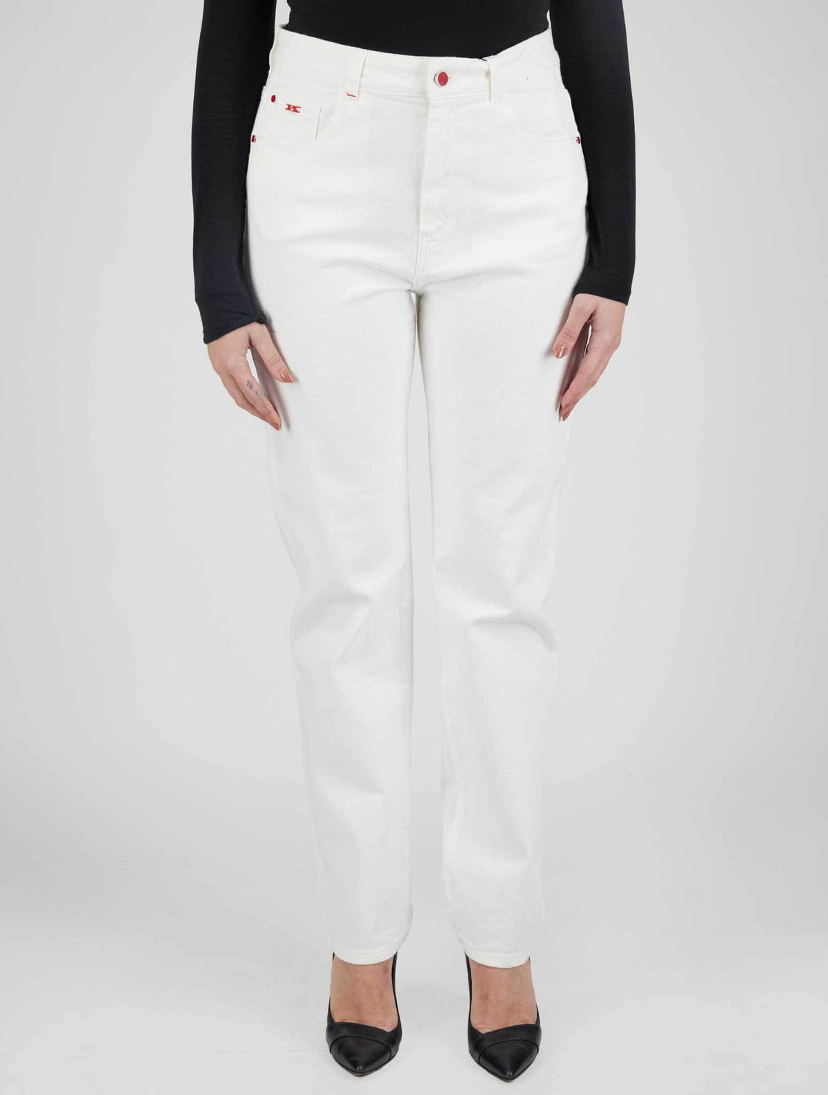 Kiton Icon White Cotton Cashmere Ea Jeans 1