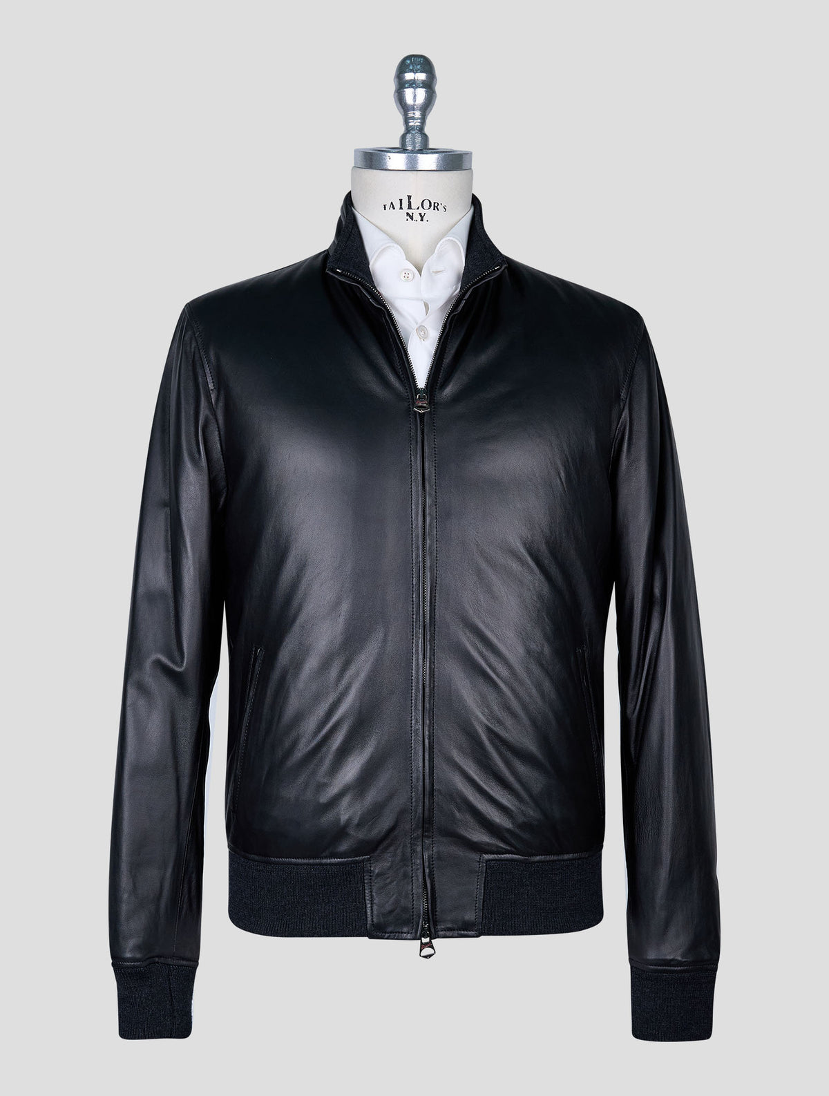 Stewart Black Leather  Coat 1