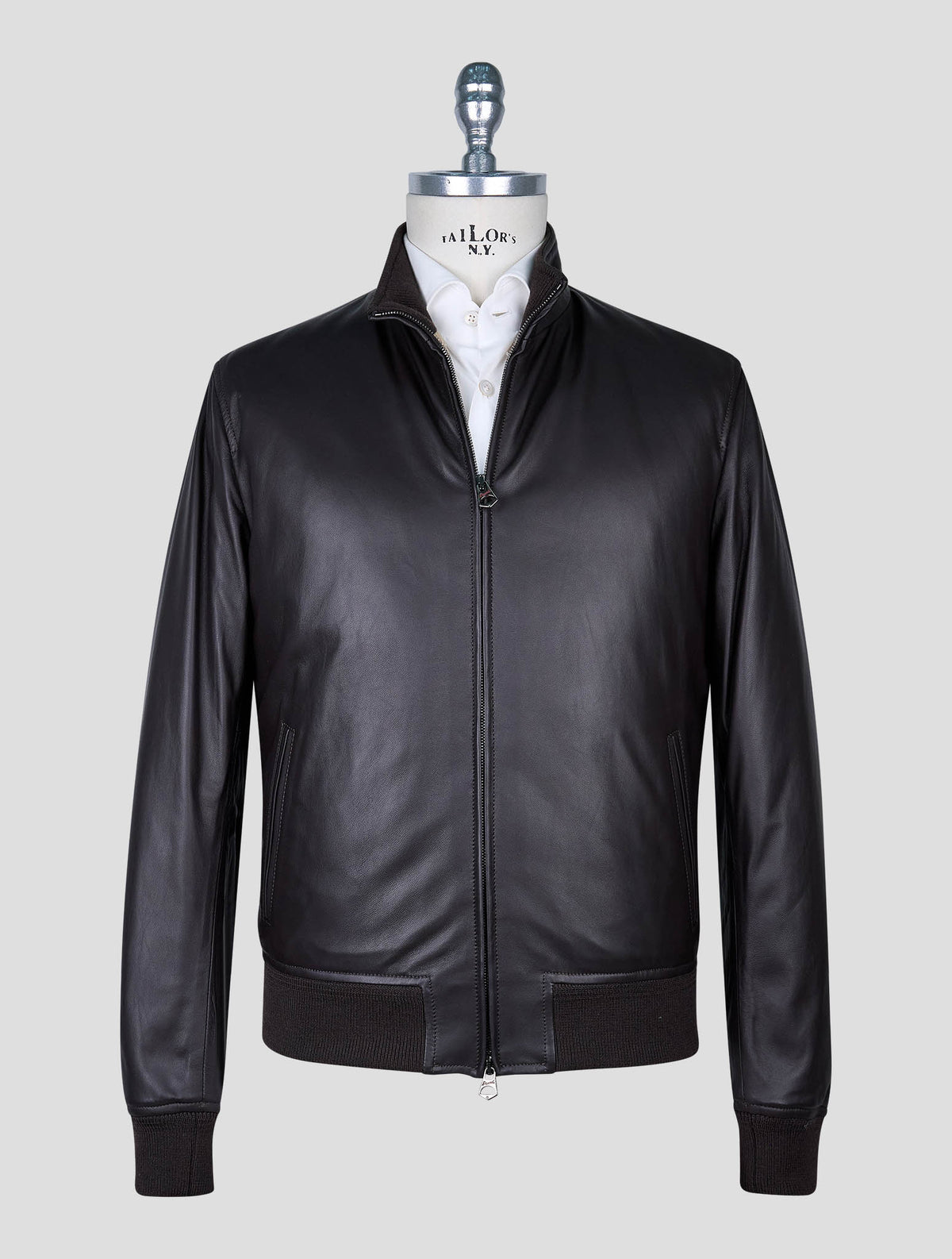 Stewart Dark Brown Leather  Coat 1