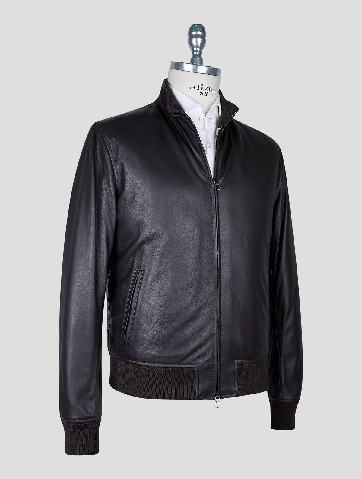 Stewart Dark Brown Leather  Coat 2