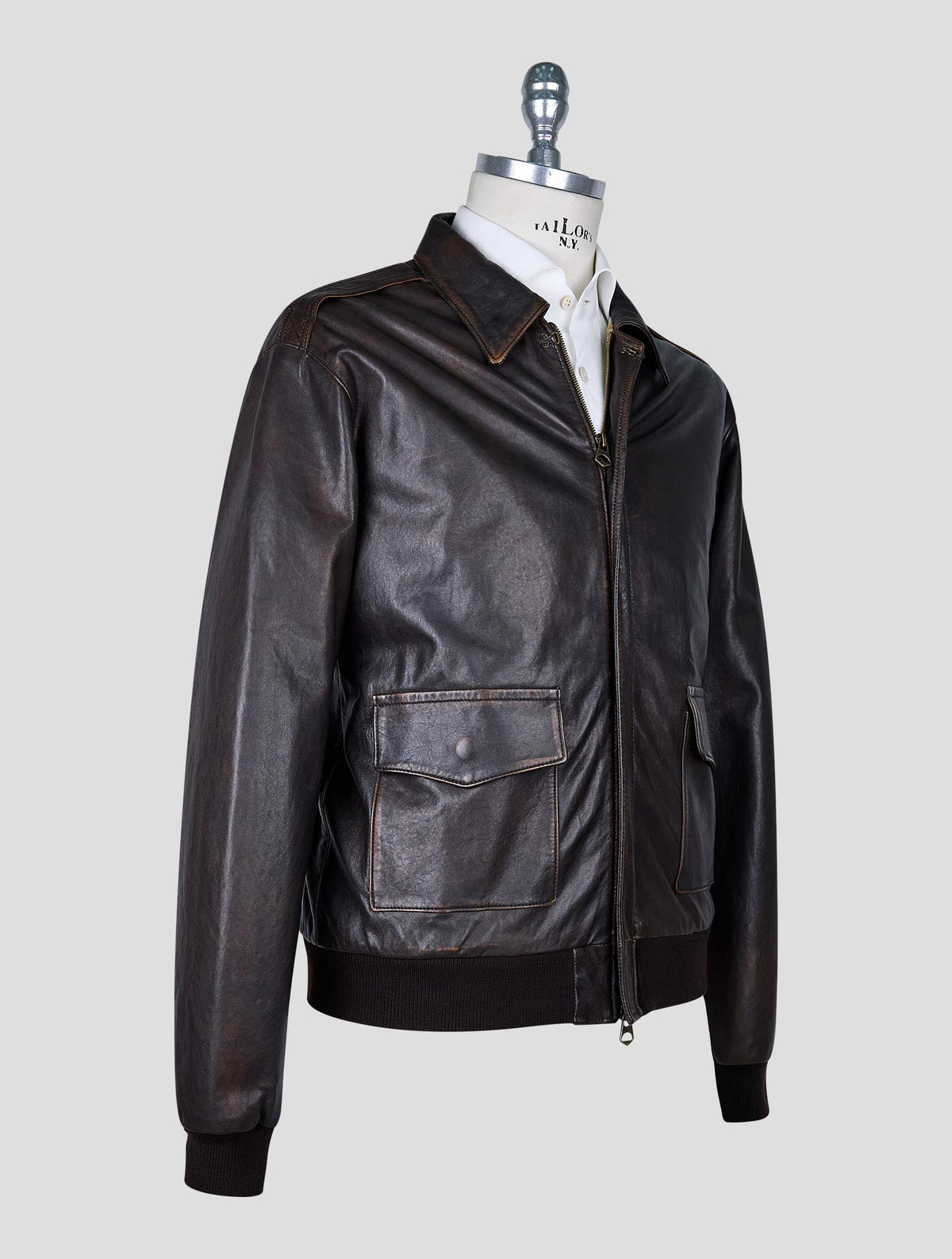 Stewart Dark Brown Leather  Coat 2