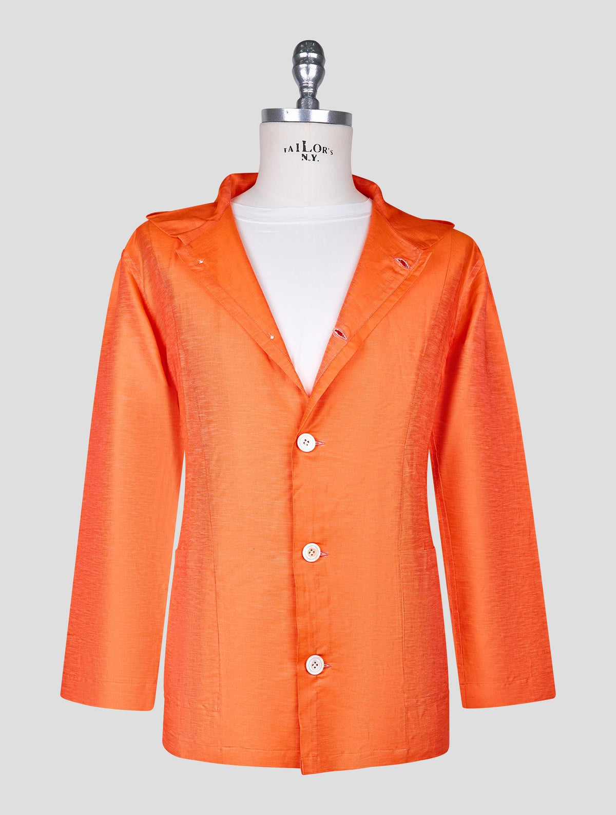 Kiton Orange Cotton Linen Shirt Luca 1