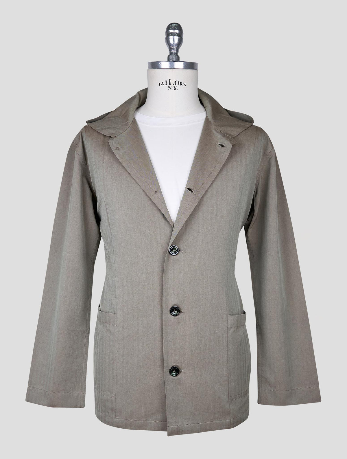 Kiton Green Gray Cotton Lyocell Shirt Luca 1