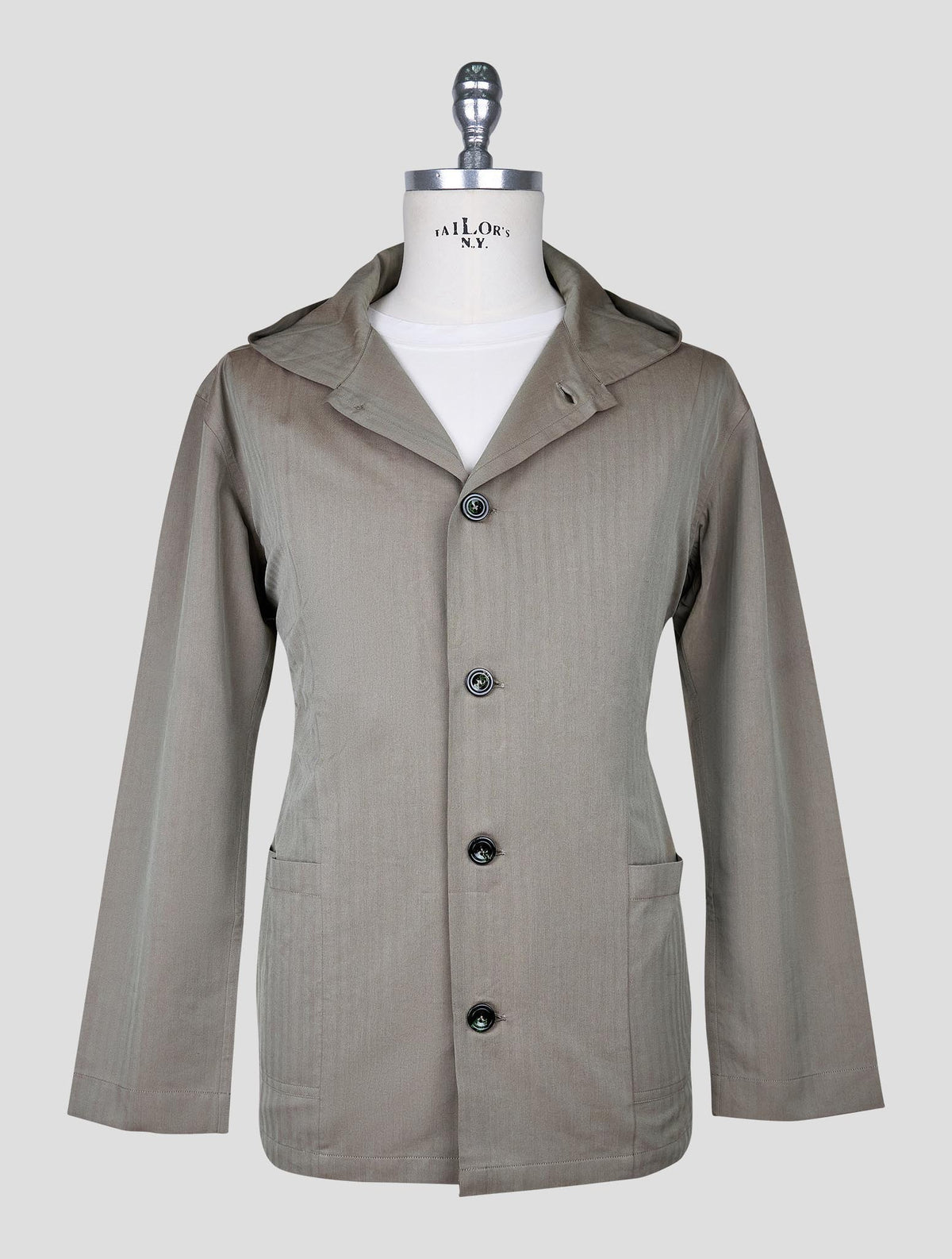 Kiton Green Gray Cotton Lyocell Shirt Luca 2