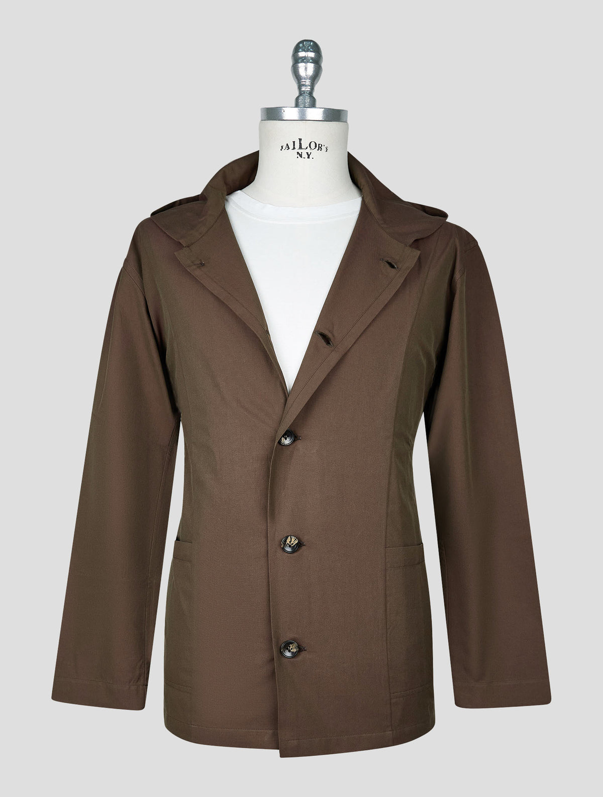 Kiton Brown Cotton Shirt Luca 1