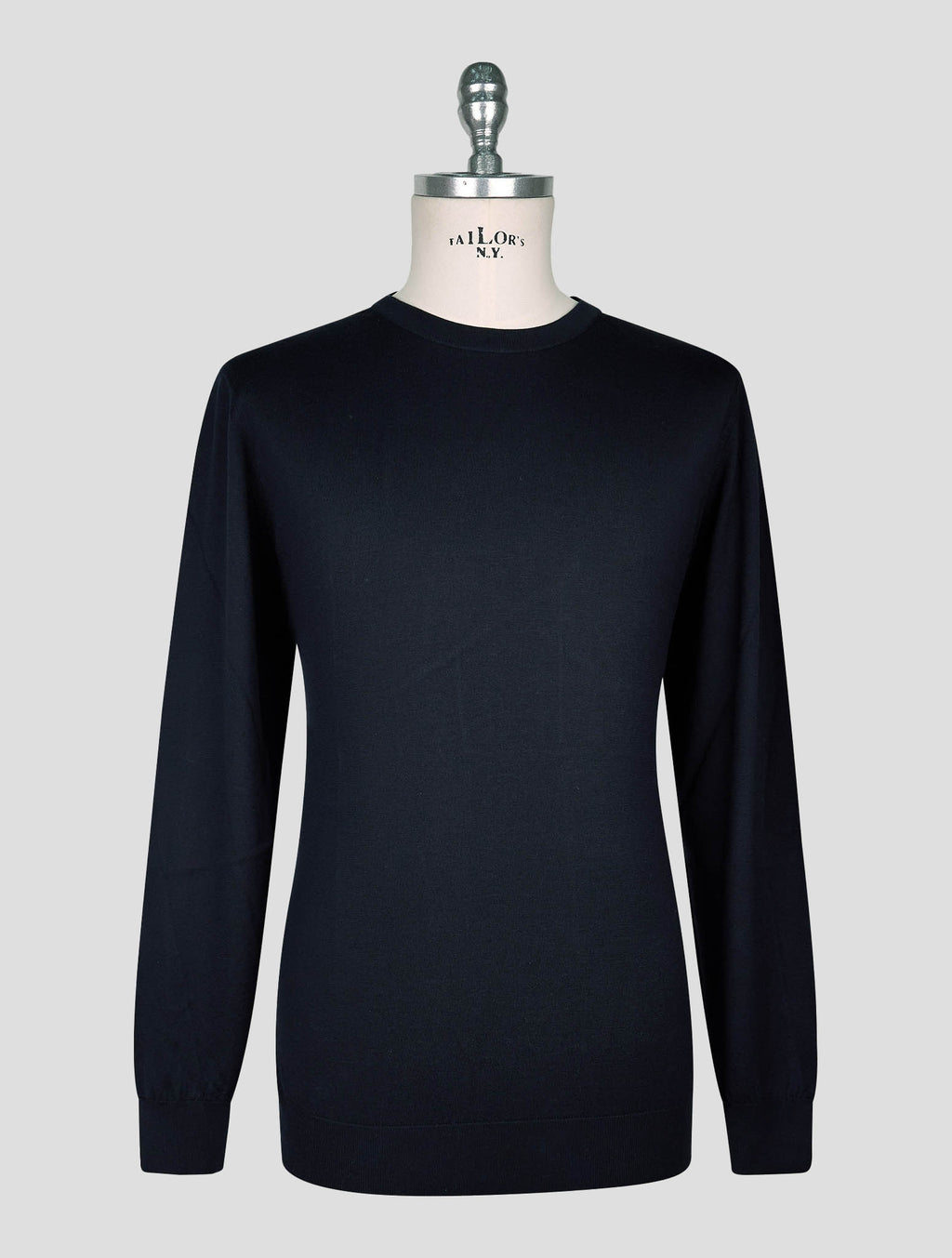 Kiton Dark Blue Cotton Sweater Crewneck 1