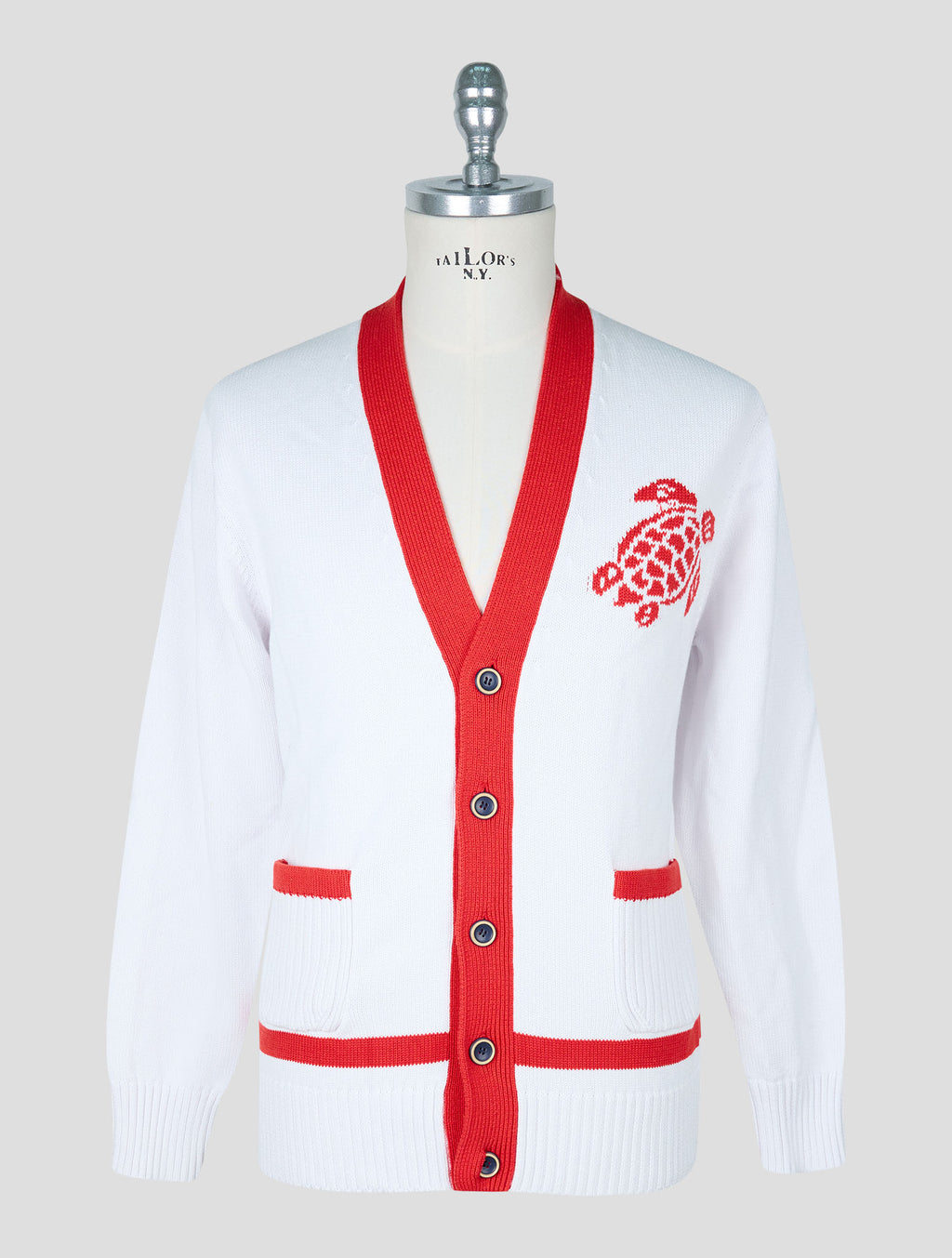 Vilebrequin White Red Cotton Cardigan 1
