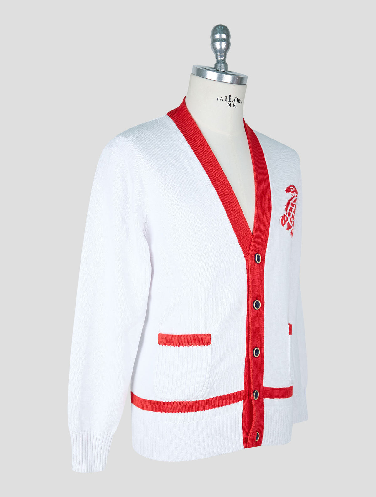 Vilebrequin White Red Cotton Cardigan 2