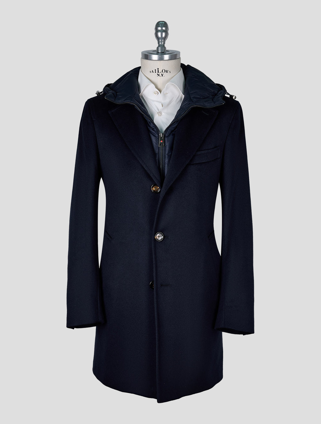 Kired Dark Blue Cashmere Overcoat 1