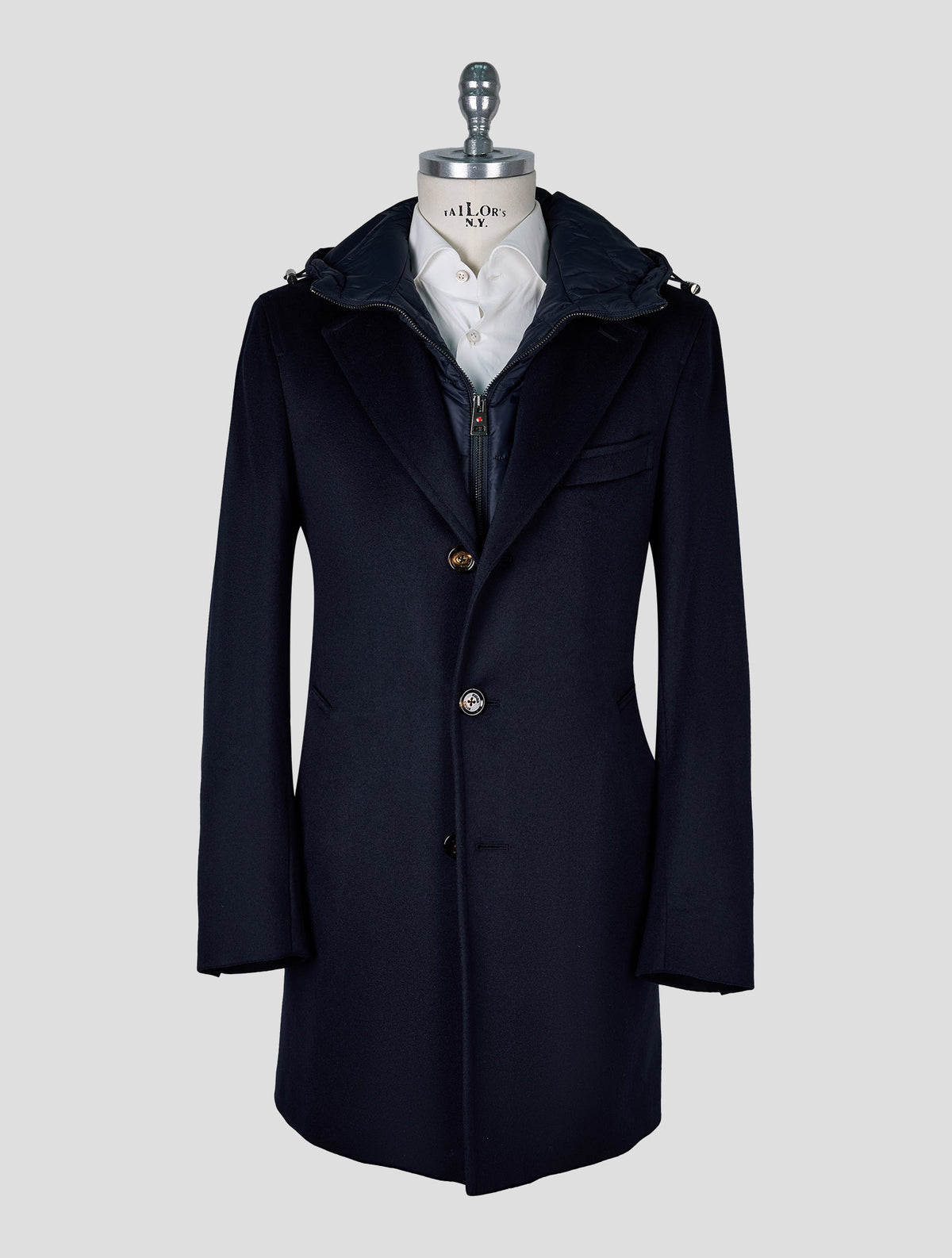 Kired Dark Blue Cashmere Overcoat 1