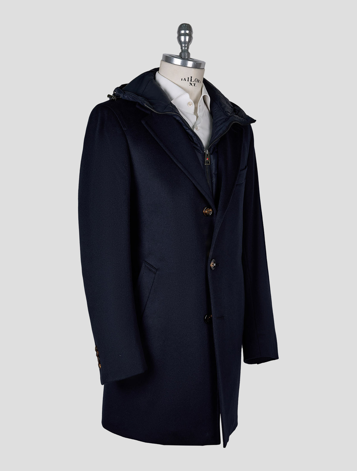 Kired Dark Blue Cashmere Overcoat 2