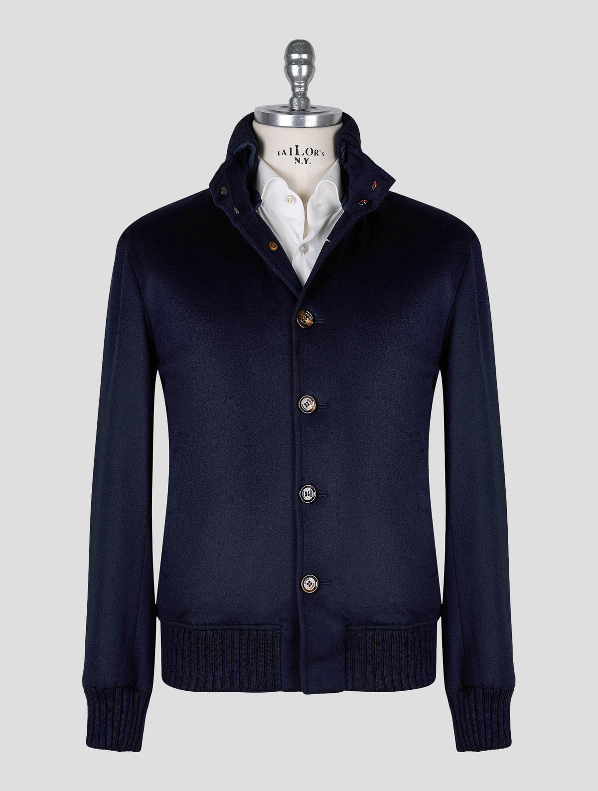 Kired Dark Blue Cashmere Coat 1