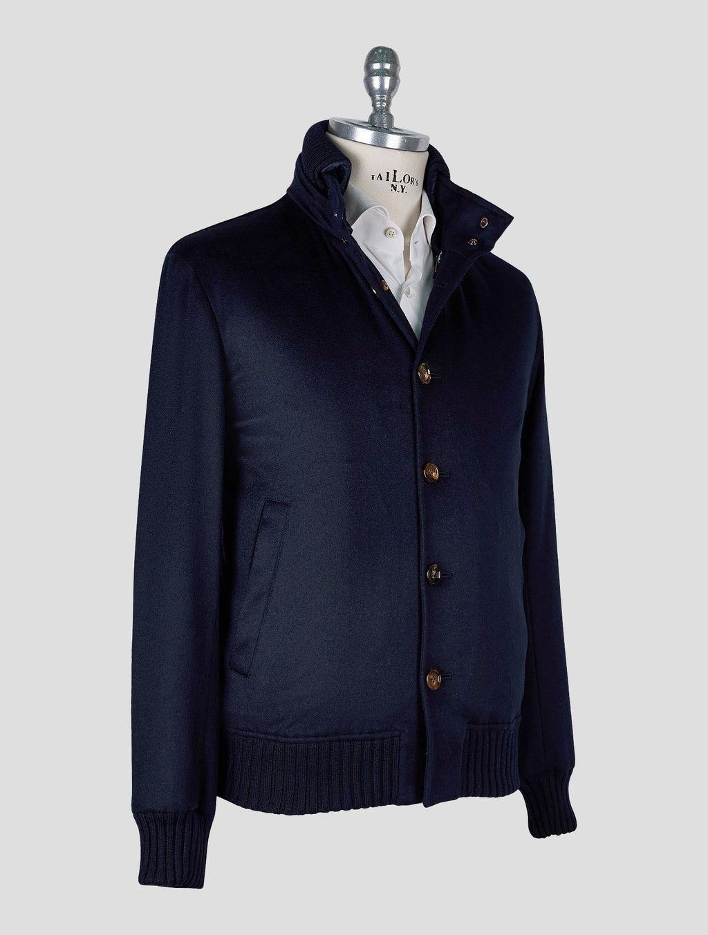 Kired Dark Blue Cashmere Coat 2