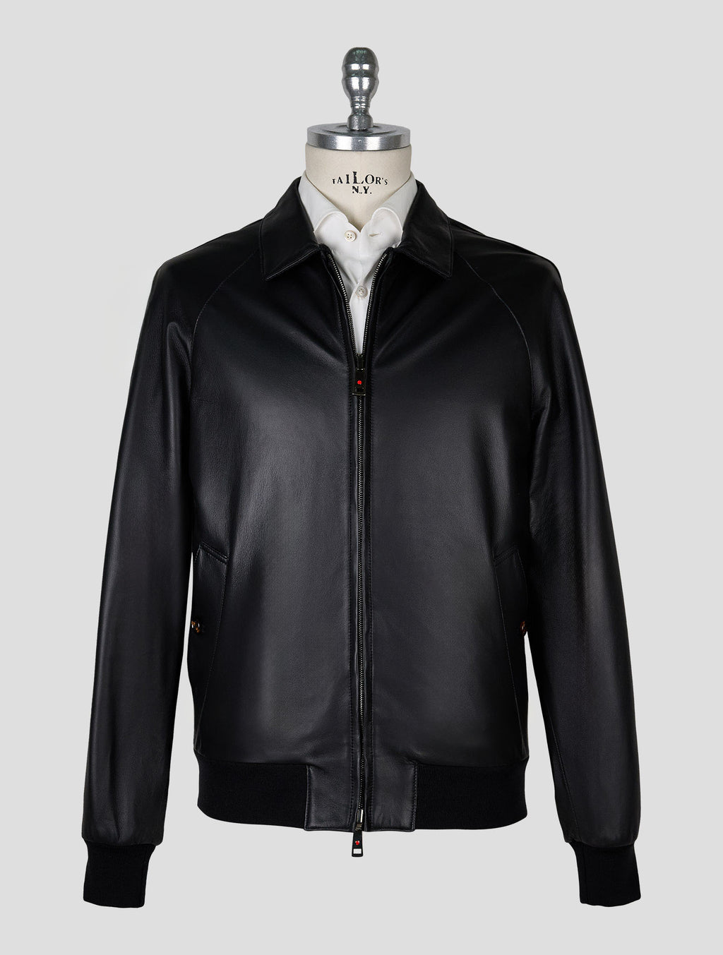 Kired Dark Brown Dark Gray Leather Cashmere Reverse Coat 1