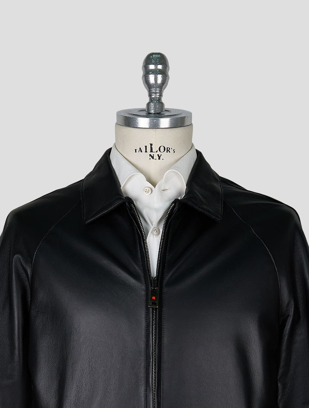 Kired Dark Brown Dark Gray Leather Cashmere Reverse Coat 4