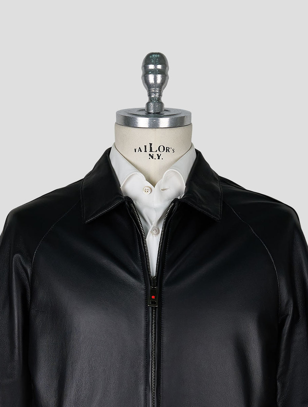 Kired Dark Brown Dark Gray Leather Cashmere Reverse Coat 4