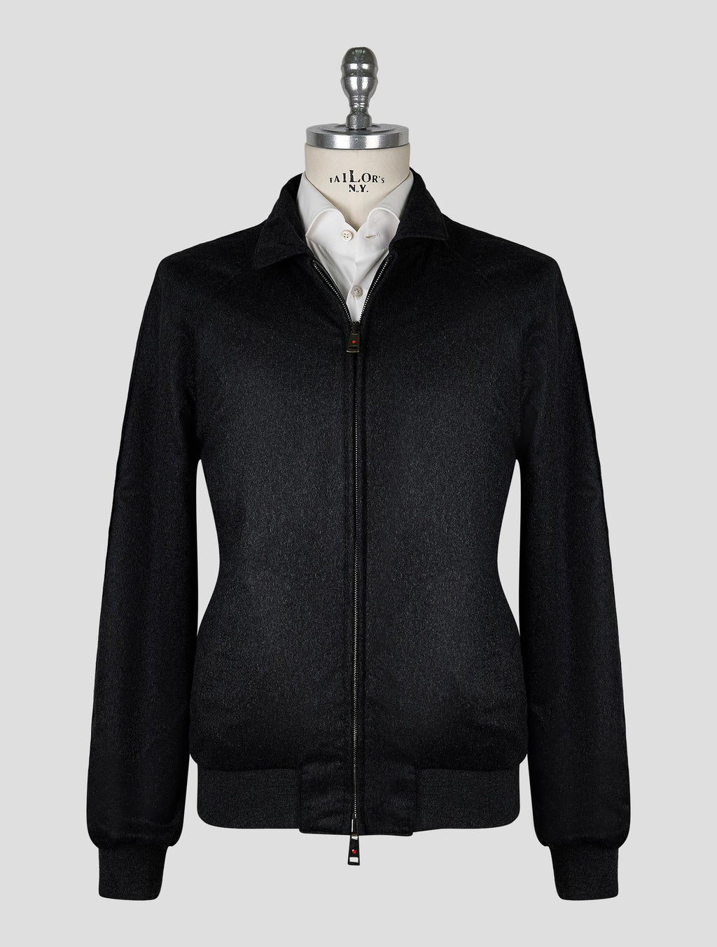 Kired Dark Brown Dark Gray Leather Cashmere Reverse Coat 6