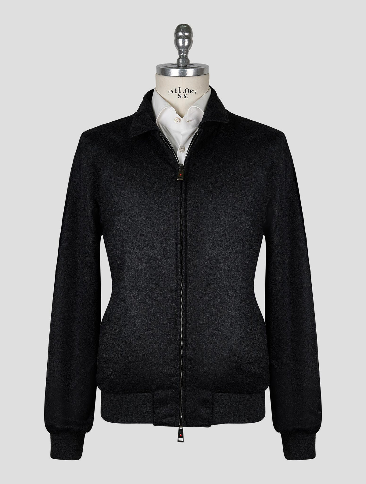 Kired Dark Brown Dark Gray Leather Cashmere Reverse Coat 6