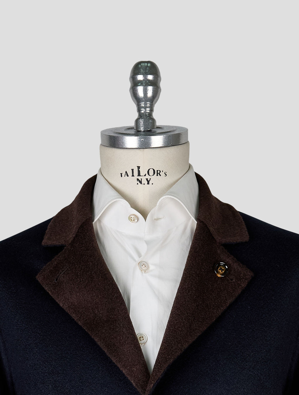 Kired Blue Brown Cashmere Reverse Overcoat 4