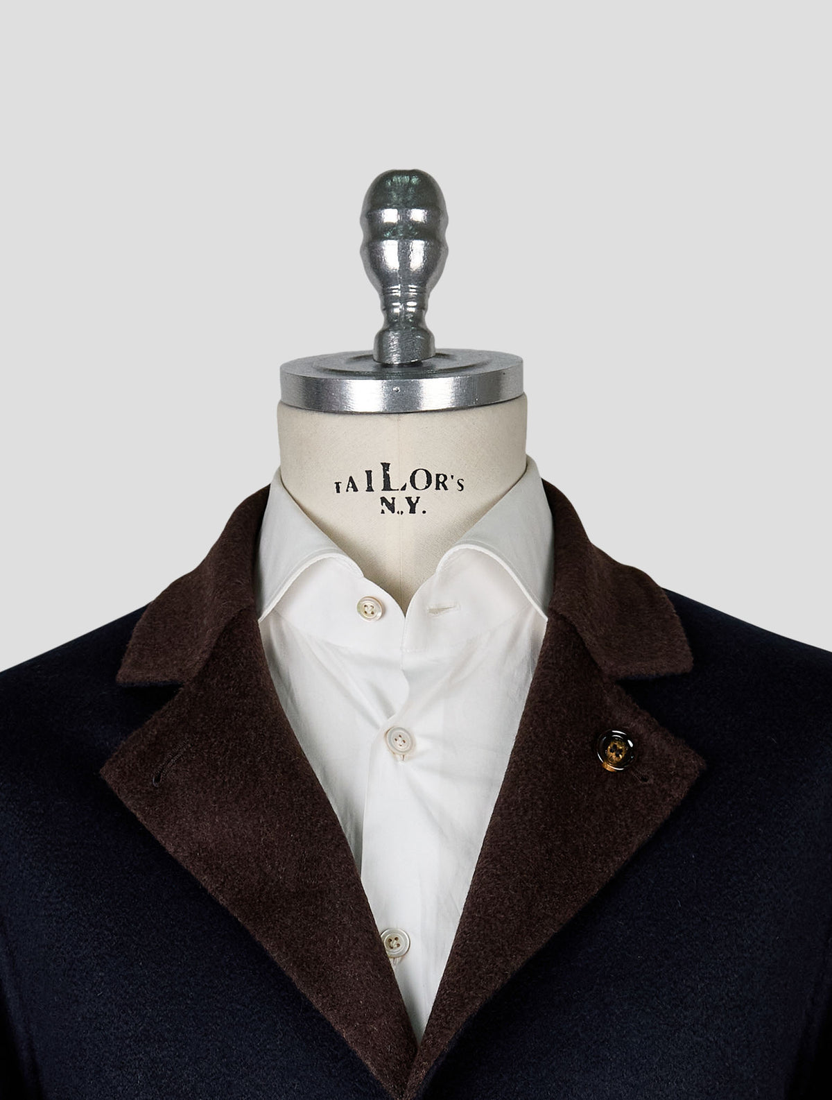 Kired Blue Brown Cashmere Reverse Overcoat 4