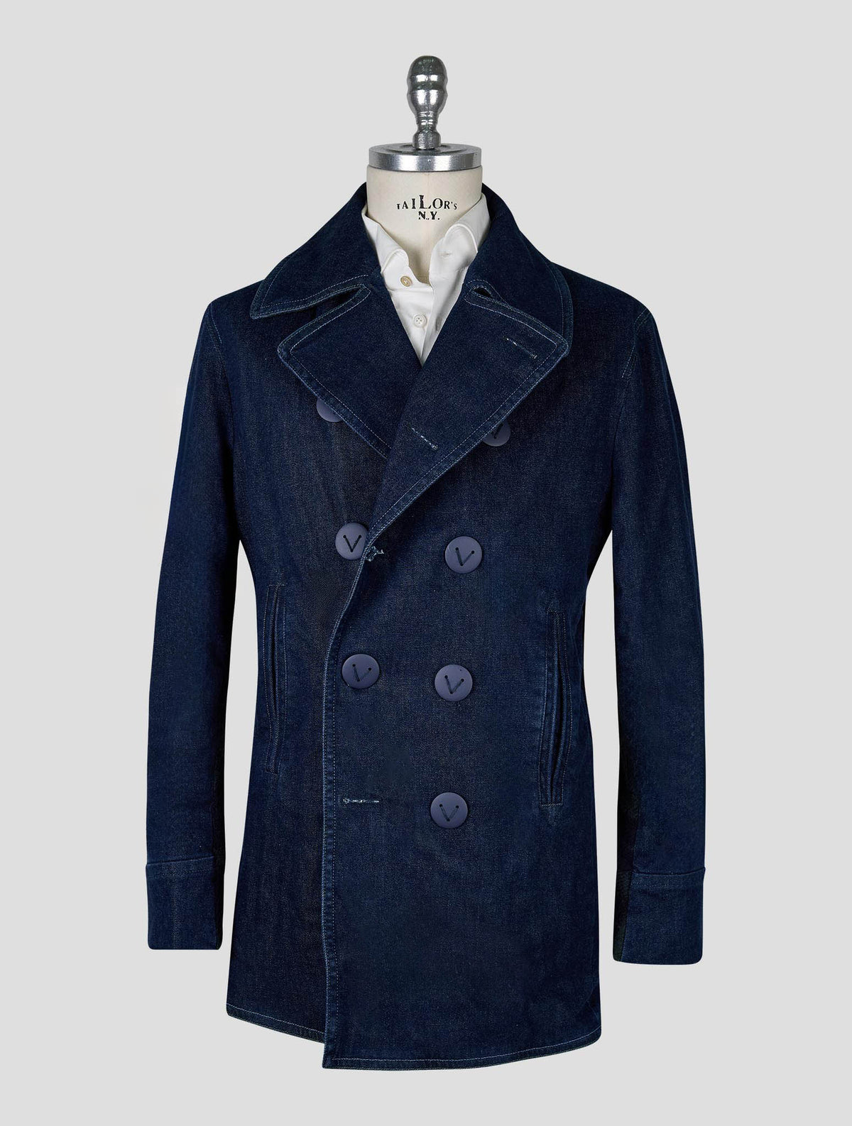 Vilebrequin Blue Cotton Ea Double Breasted Denim Coat 1