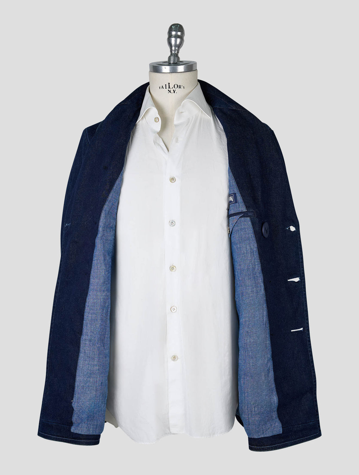 Vilebrequin Blue Cotton Ea Double Breasted Denim Coat 5