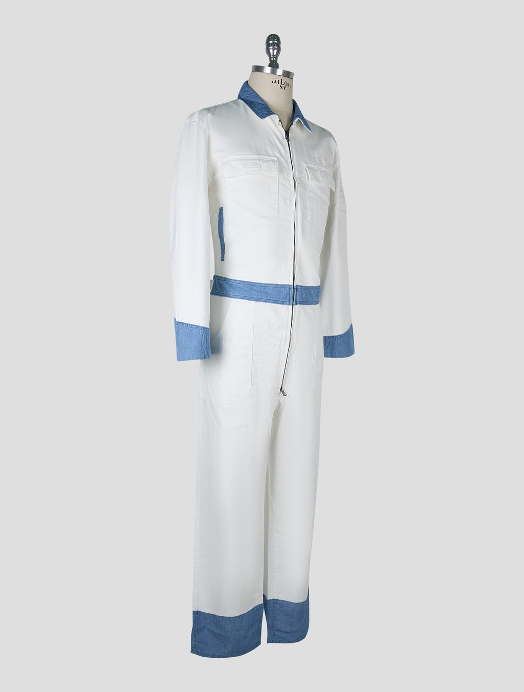 Vilebrequin White Light Blue Cotton Linen Ea Jumpsuit 2