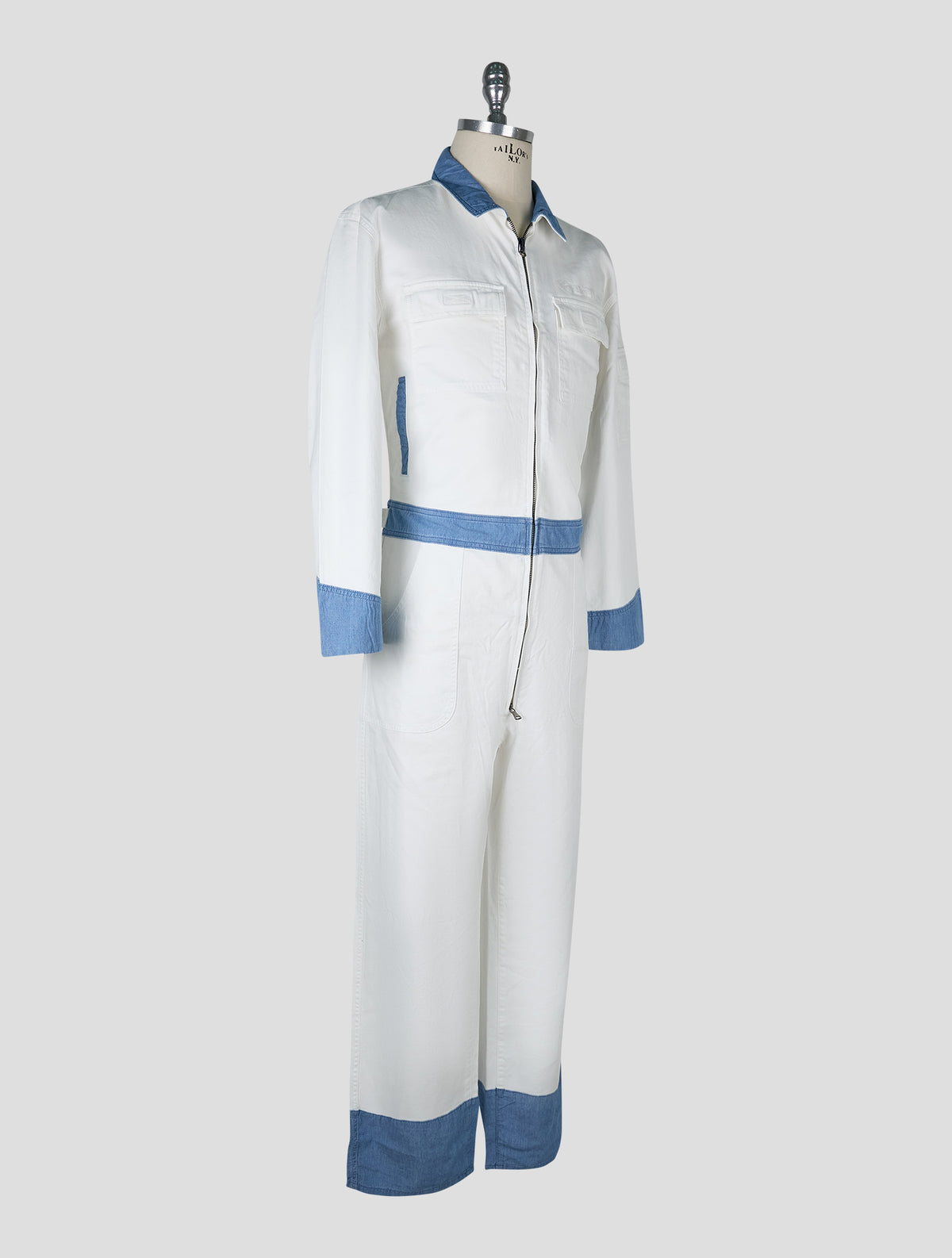 Vilebrequin White Light Blue Cotton Linen Ea Jumpsuit 2