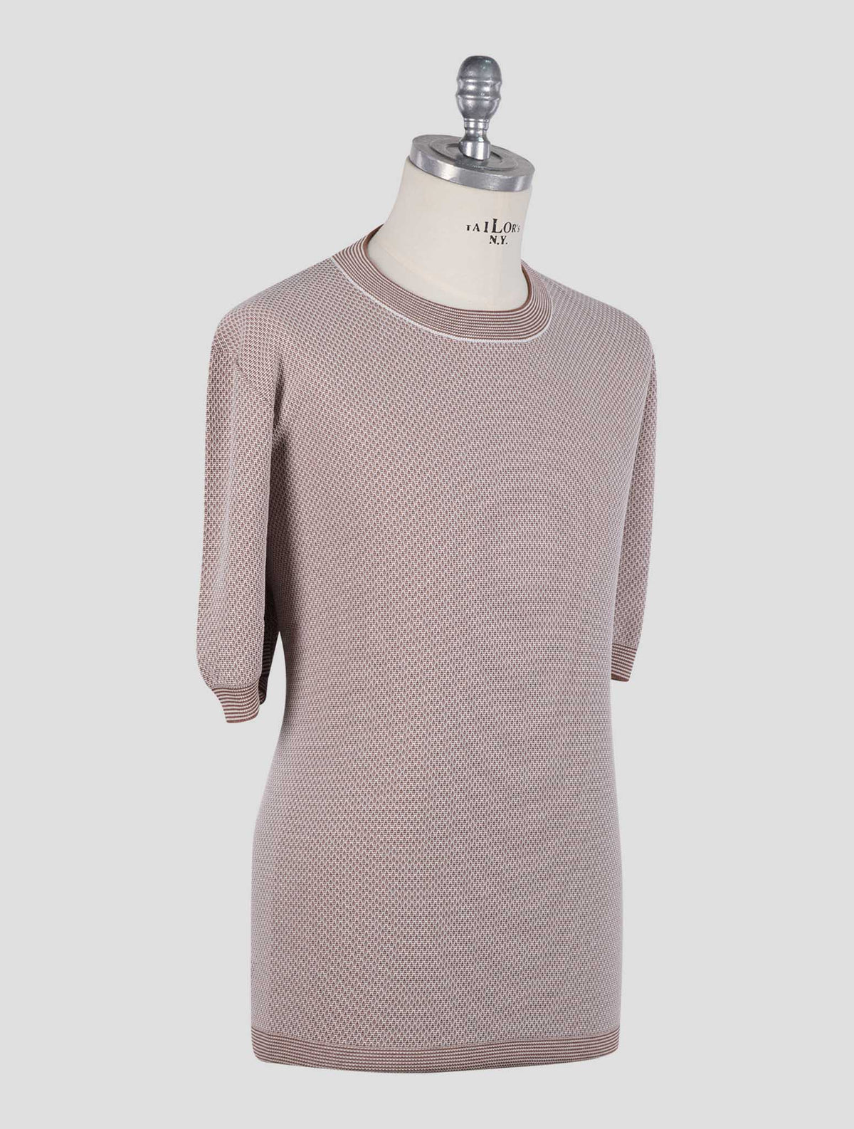 Gran Sasso Brown White Cotton T-Shirt 2