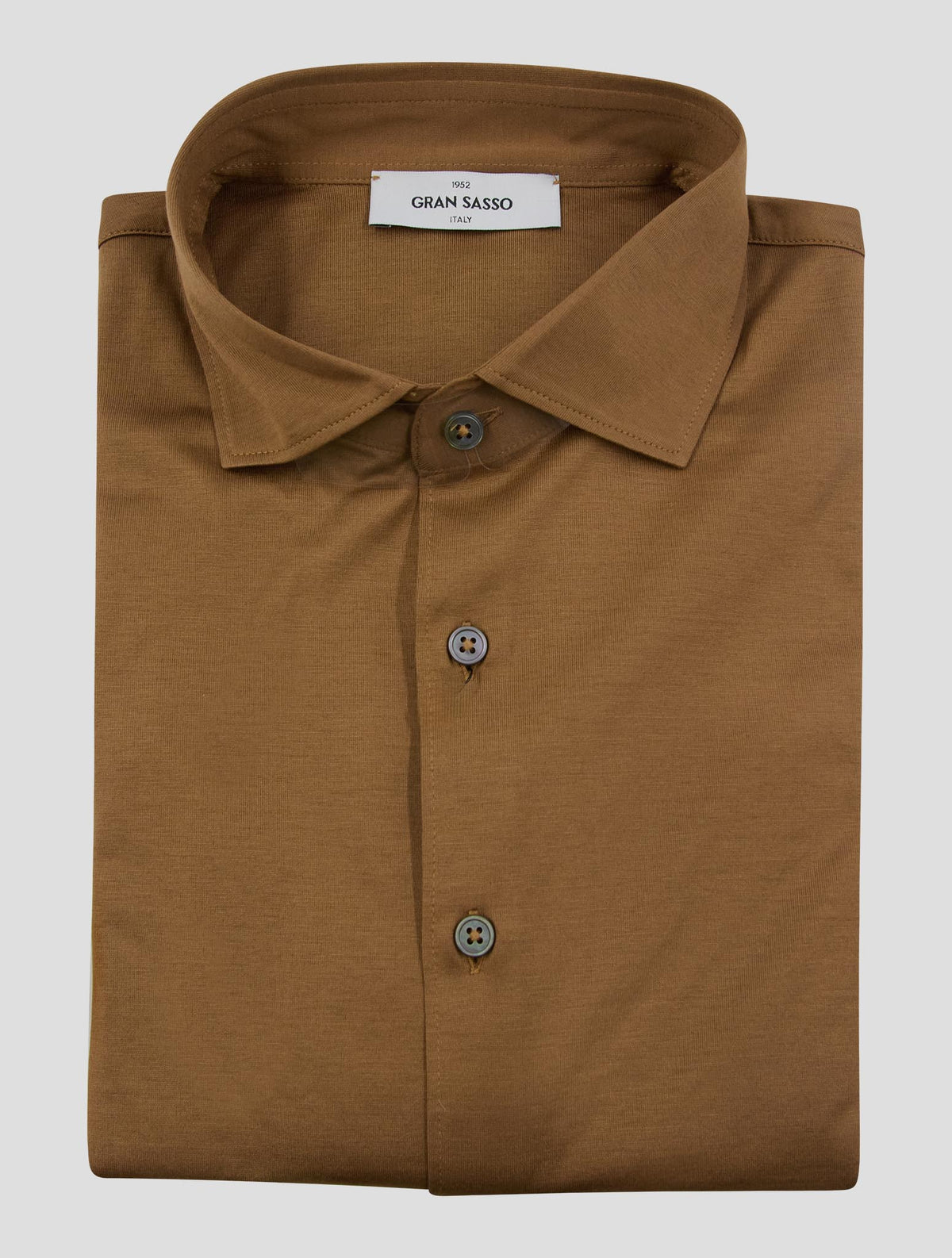 Gran Sasso Brown Cotton Filo di Scozia Shirt 1