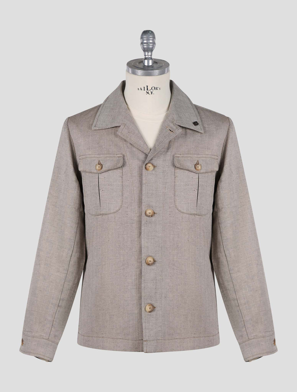 Gran Sasso Taupe Linen Cotton Blazer 1