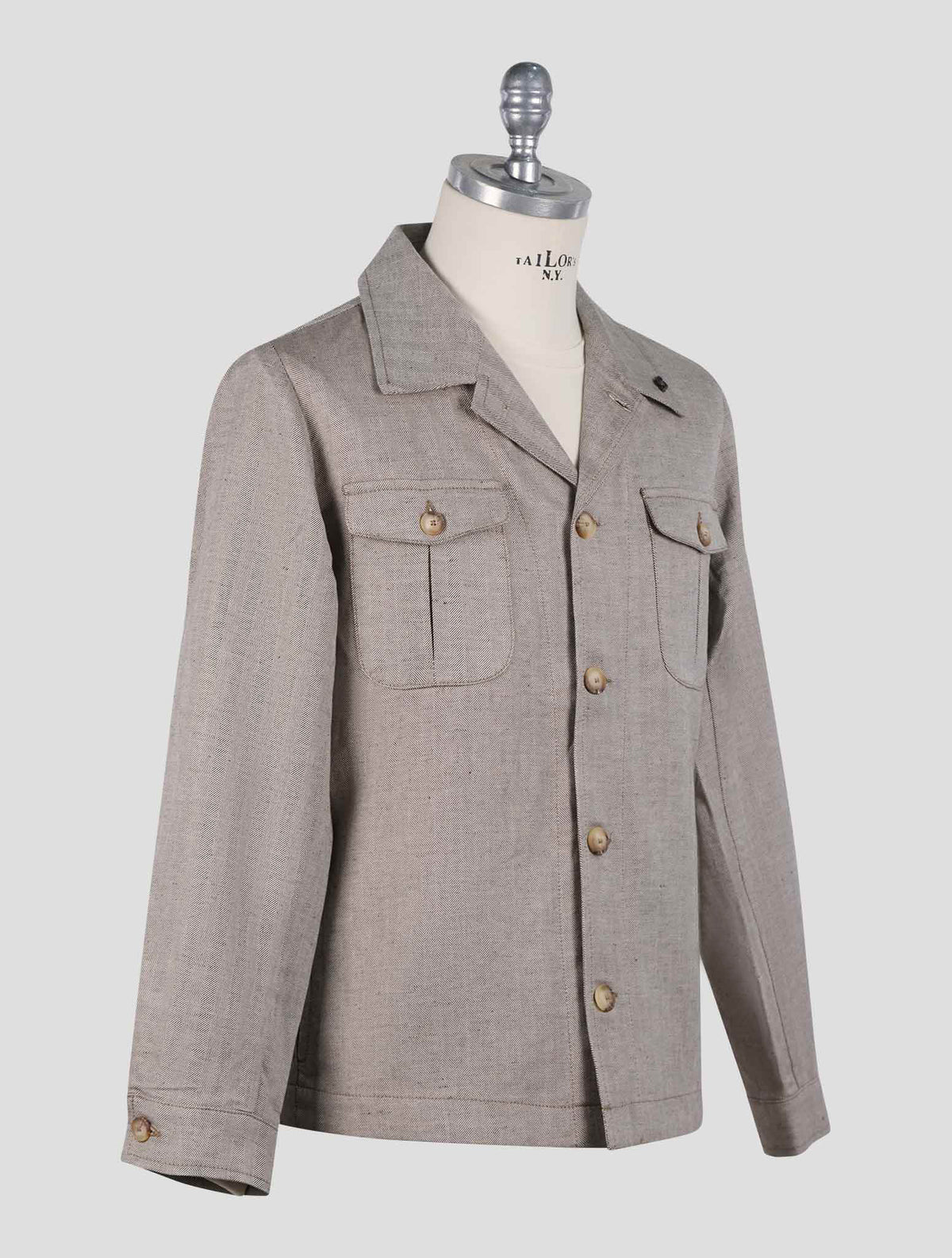 Gran Sasso Taupe Linen Cotton Blazer 2