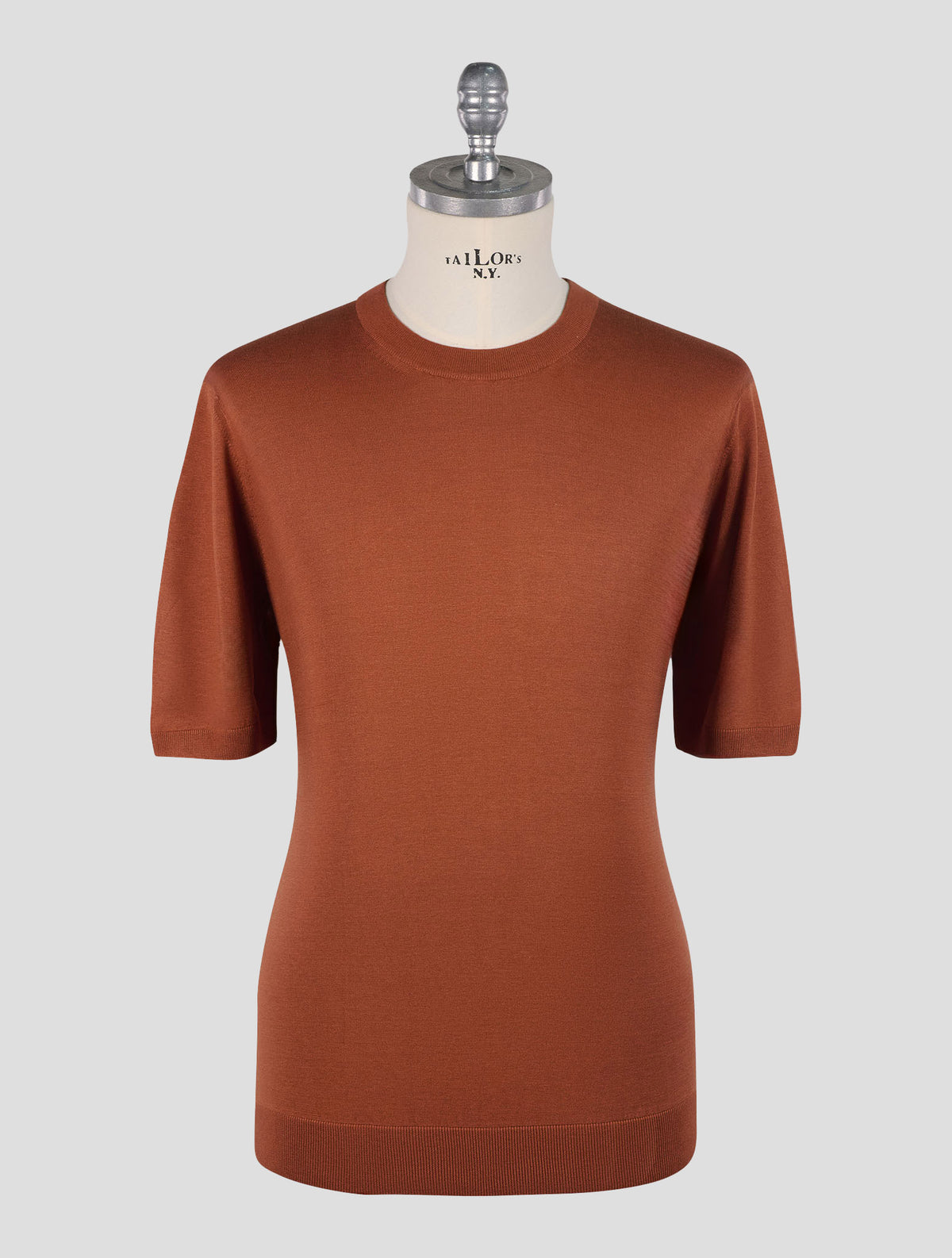 Gran Sasso Brown Silk T-Shirt 1