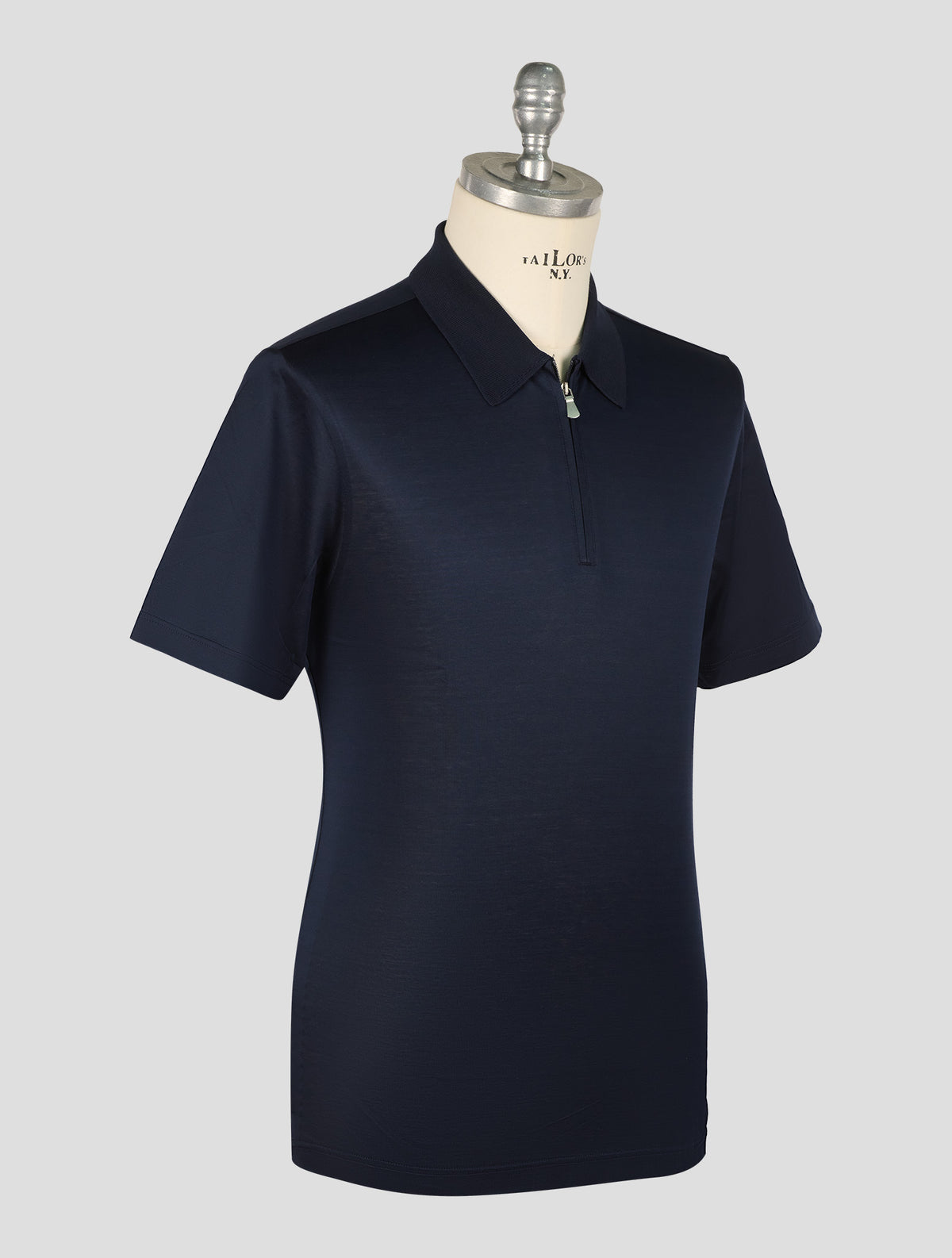 Gran Sasso Blue Cotton Polo Half Zip 2