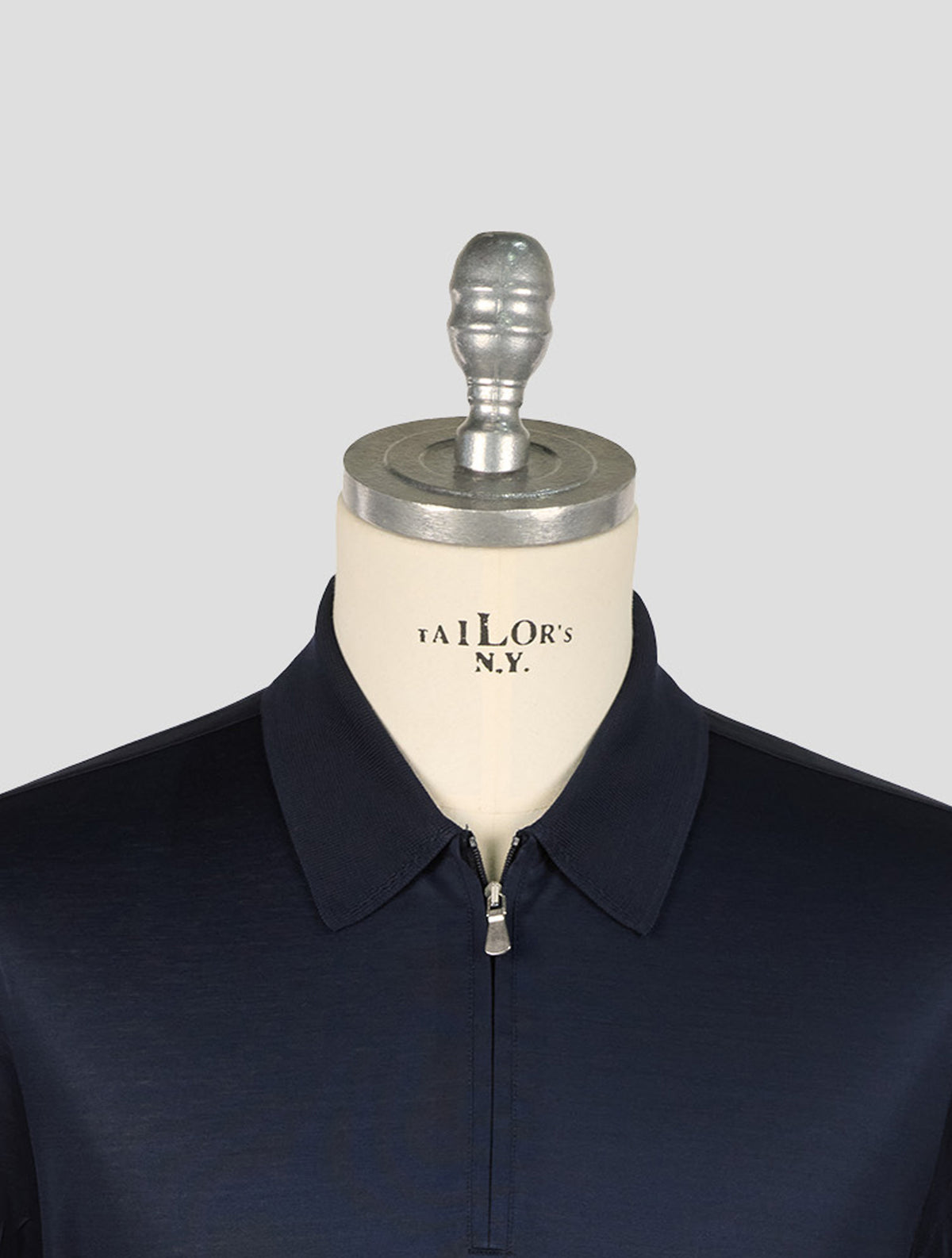 Gran Sasso Blue Cotton Polo Half Zip 4