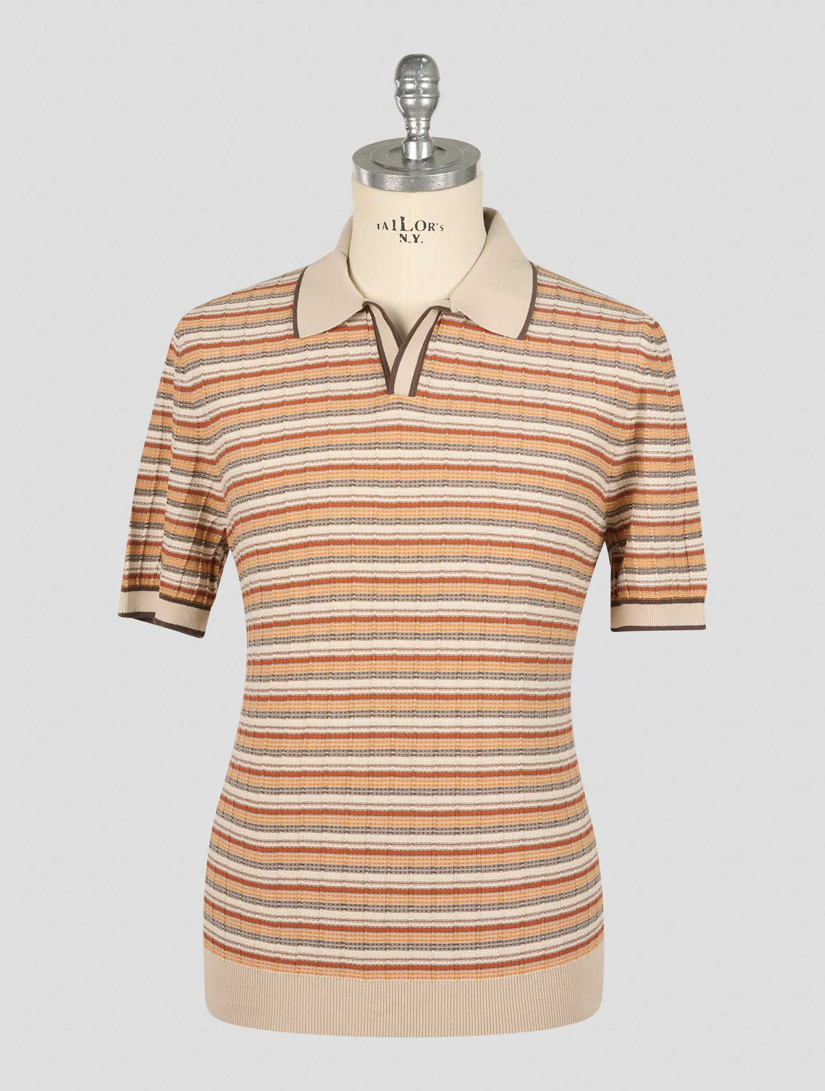 Gran Sasso Beige Multicolor Cotton Polo 1