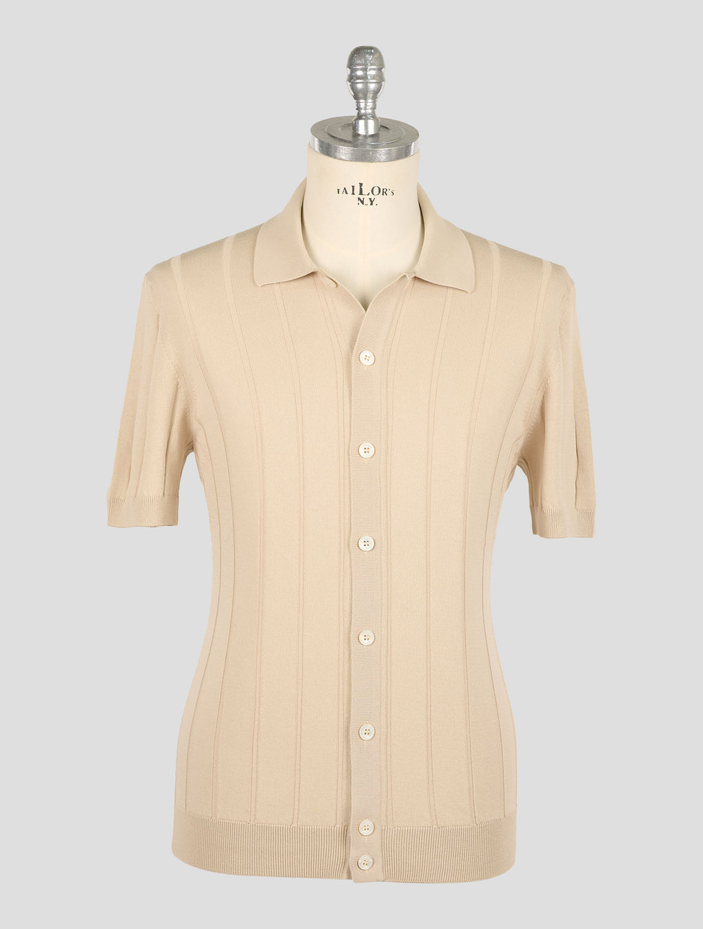 Gran Sasso Sand Cotton Short Sleeve Shirt 1