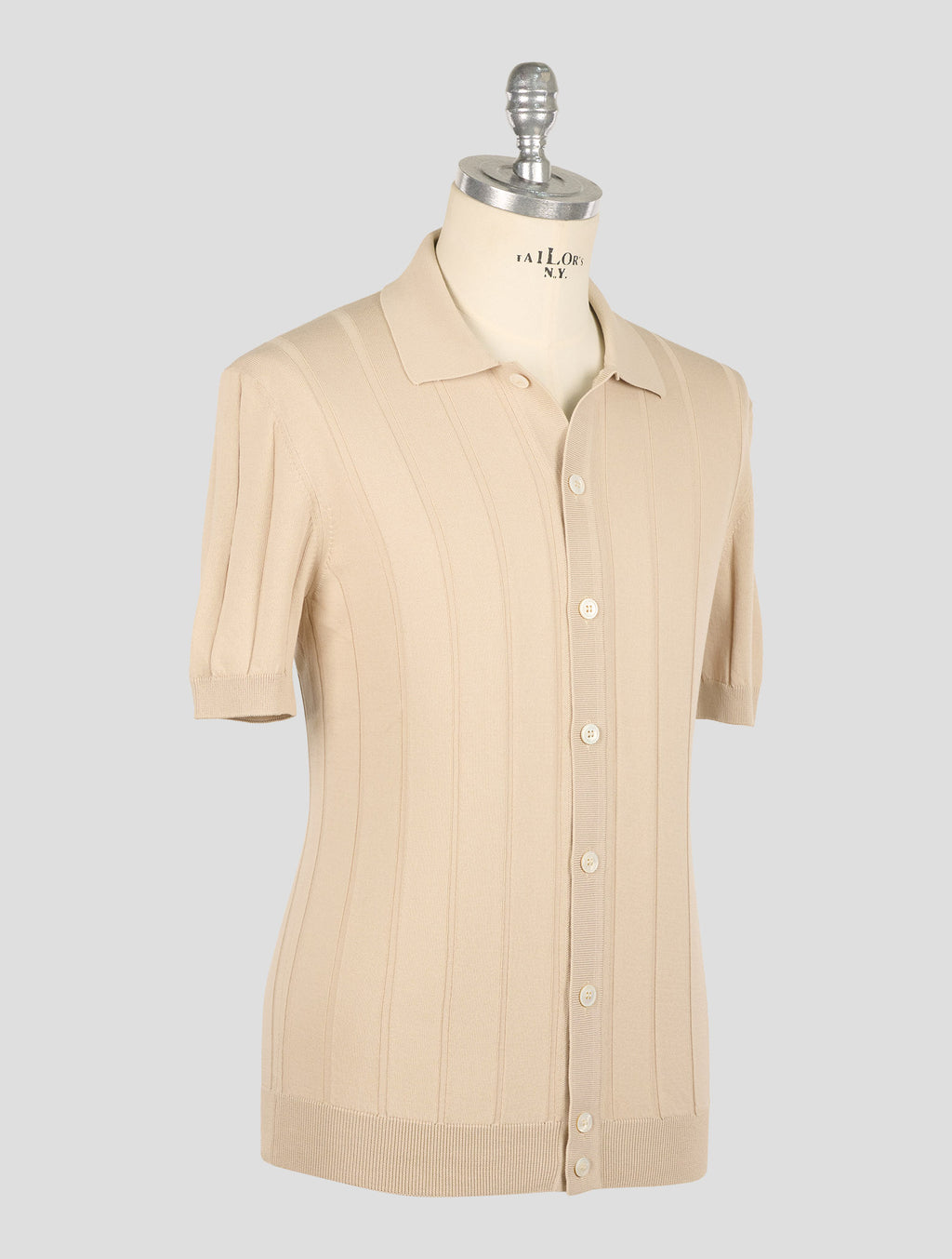 Gran Sasso Sand Cotton Short Sleeve Shirt 2