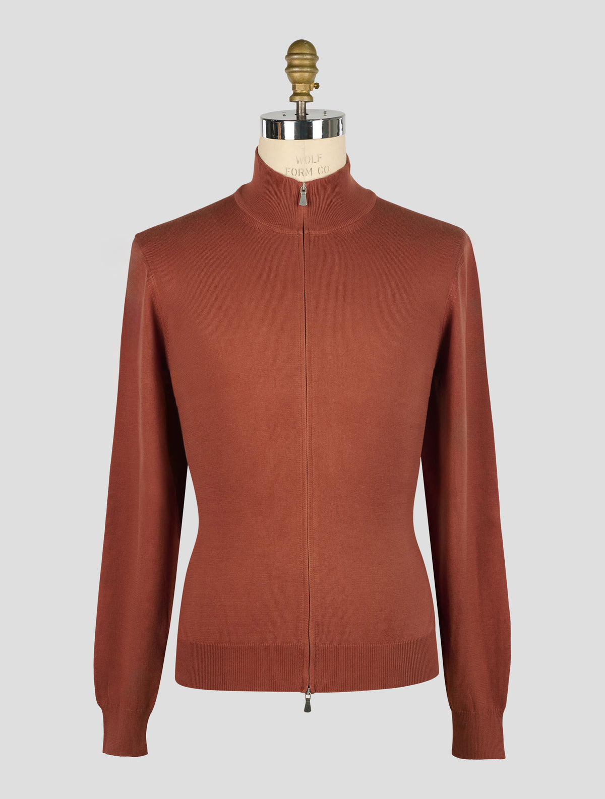 Gran Sasso Brown Cotton Sweater Full Zip 1